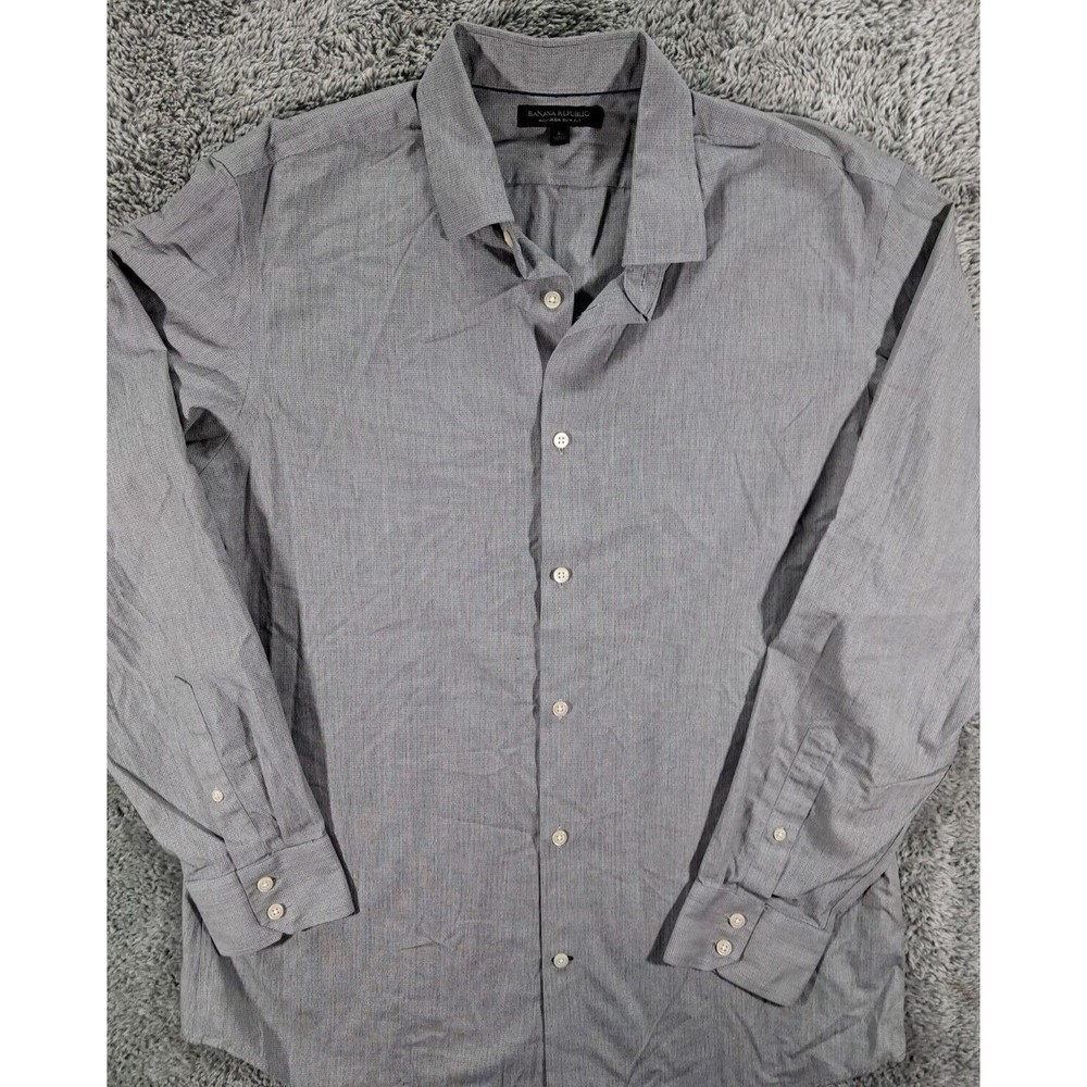 Banana Republic Shirt Mens Sz Large Dress Button Up Down Long Sleeve Casual Slim - Picture 5 of 9